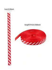 1/3 Roll Christmas Snowflake Red Satin Ribbon, Holiday Gift Wrapping Decor,Christmas - Red and White - View 4