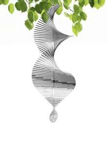 3D驱鸟风车户外悬挂式花园装饰，不锈钢镰刀形动态艺术风雕螺旋庭院农场 - 彩色 - 查看 10