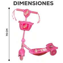 Patín de Niña Fasilyt con Música, Luces LED, Canastilla y Manubrio Ajustable - Rosa - Ver 2