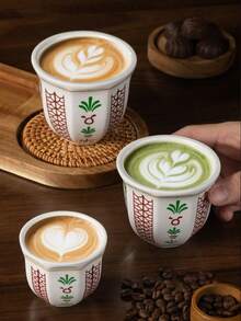 8-Sided Arabic Coffee Cup, Middle Eastern Style Design, Isfahani Pot, Tea Pot, Milk Pot, Arabic Coffee Pot, Saudi National Day Party Gift - Multicolor - View 3