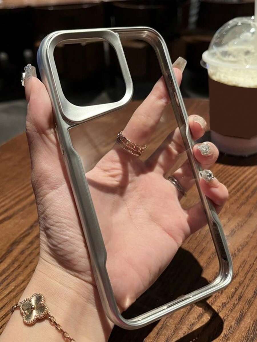 New Electroplated Matte Knife Edge Phone Case (Metal Texture, Knife Edge Design, Domestic Best-Selling) Waterproof Shockproof Anti-Fall Scratch Resistant - Silver Gray - View 1