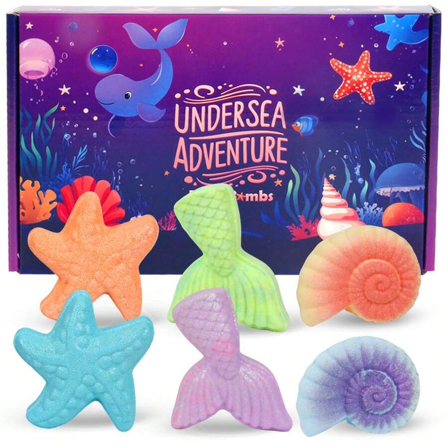 12件装海洋梦幻奢华泡澡球礼盒：海星、贝壳与美人鱼邂逅 - 彩色 - 查看 1