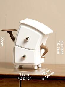 1 pieza Caja de almacenamiento personalizable con texto, organizador de cajón de cintura divertido para joyas y aretes, adecuado para interiores, escritorio de oficina, escritorio de estudiante para almacenamiento de artículos de papelería - Blanco - Ver 9