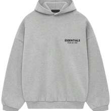 Fear Of God Essentials Fleece Hoodie (FW24) Unisex - Màu Xám nhạt - Xem 8