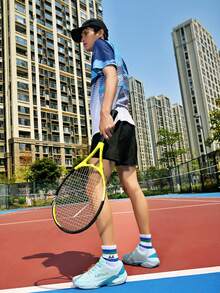 男女通用网球鞋，MD+橡胶果冻鞋底，TPU支撑，超轻透气，防滑耐磨，专业网球比赛及训练鞋 - 淺藍色 - 查看 6