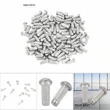 Juego Surtido de Remaches Sólidos de Vástago Moleteado de Acero Inoxidable M2 de Piezas, Varios Tamaños para Maletas, Juguetes, Herramientas de Hardware, para Sujetar y (M2*6) - 1 - Ver 6