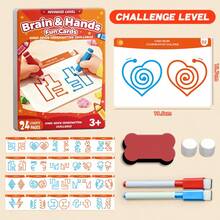 Creative Brain Development & Thinking Training For Kids, Improve Focus & Attention, Includes Random Color Chalkboard Eraser & Pen