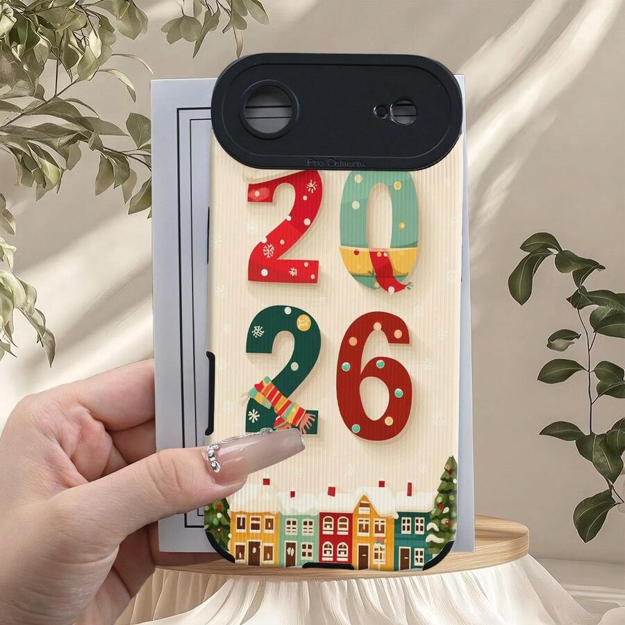 Una funda de teléfono creativa personalizada, elegante y clásica, con un nuevo patrón que presenta elementos navideños de 2026, una funda de estilo retro con alta apariencia, tela de cuero sintético suave, protección integral a prueba de balas, diseño resistente a golpes y caídas, resistente a las manchas y duradera, adecuada para 17/17 Pro/17 Pro Max/17 Air/ 16/16 Pro/16 Pro Max/16 Plus/ 15/15 Pro Max/15 Pro/15 Plus/ 14/14 Pro/14 Plus/14 Pro Max/ 13/13 Pro/13 Pro Max/12/12 Pro/12 Pro Max/11/11 Pro/11 Pro Max/XR/X/XS/XS Max. Es el regalo de cumpleaños perfecto para novias, novios, esposos, esposas, amigos o para uno mismo, innovador y a la moda, adecuado tanto para hombres como para mujeres. - Blanco 2515 - Ver 1