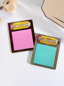 Custom Wooden Teacher Sticky Note Pad Holder Gift,Customize Text,3 Styles,Personalized Teacher Name Gift,Student Gift For Teacher,Teacher Gift,Teacher End Of Year Gift - Multicolor - View 4