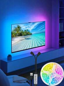 1卷RGB柔性LED灯带，USB供电，3键控制，多色可调氛围灯 - 彩色 - 查看 7