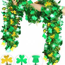 Irish Day Tinsel Garlands Hanging Shamrock Banner Holiday Garland Party Favor Home Decor - Green - View 4