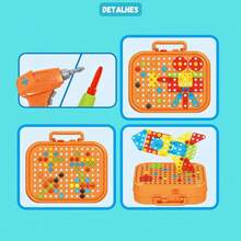 Montessori Educational Building Block Set, 283 Pieces - Blue - View 7