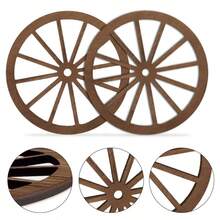 48-Pack Decorative Mini Wooden Wagon Wheels For Crafts And Table Settings, Universal Holiday Charm, No Electricity Or Feathers Required - 1.97inch Vintage Wood Cart Wheel Accents For Seasonal Decor - Dark - View 6
