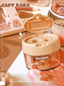 1/3PCS Capybara Fun Flip Flip Double Hole Pencil Sharpener Elementary School Cartoon Creative Mini Sharpener Pen Sharpener Pen Sharpener