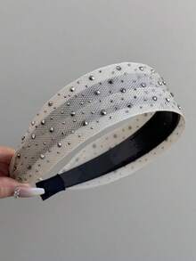 1件韩式优雅蕾丝水钻发箍，女士发圈，发饰发带 - 彩色 - 查看 2