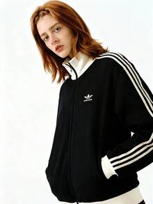 Adidas Adicolor Inspired Vintage Track Jacket For Men & Women - Retro Waffle Knit Slim Fit Sports Top, Lightweight Athletic Running Jacket With Zip Up Front & Contrast Stripes, 80s 90s Y2K Retro Sports Fashion Outerwear, Breathable Cropped Track Top For Gym Jogging Tennis, Casual Streetwear Jacket With Ribbed Cuffs & Collar, Classic Adidas Style Tracksuit Jacket For Daily Wear, Unisex Vintage Sportswear Windbreaker For Spring Autumn - Xem 3