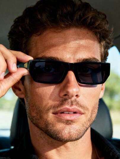 1 Pair Men's Classic Casual Rectangular Narrow Frame Glasses, Minimalist And Fashionable, Made Of High-Quality Materials, Providing A Comfortable And Pleasant Experience, Suitable For Back To School, Reading, Outdoor, Driving, Travel, All Seasons.