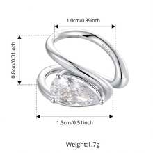 Bamoer S925 Pure Silver Piece With Sparkling Water Droplet Ear Bone Clip. Minimalist Lines Paired With Zirconia Accents, Simple Yet Stylish, Versatile Women's Jewelry Earrings For Daily Use - Silver - View 11
