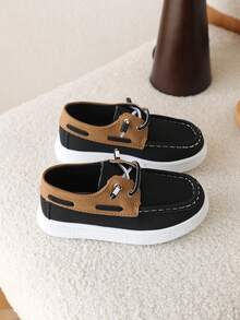 儿童防滑软底休闲运动鞋一双，套脚设计，男女童均适用，春秋季款 - 黑色 - 查看 6