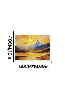 1 Piece 40*50cm Sunshine Mountain Digital Oil Painting, DIY Acrylic Painting Kit, Ideal Gift For Friends And Family, Hand-Painted Coloring, A Surprising Gift - Multicolor - View 17