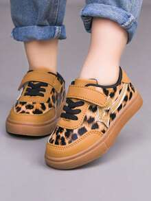 1 Pair Unisex Flat Leopard Print Sneakers, Soft Sole Non-Slip Casual Shoes, Fashion Versatile Student Sneakers Suitable For Spring, Summer, Autumn, Winter - Camel - View 4