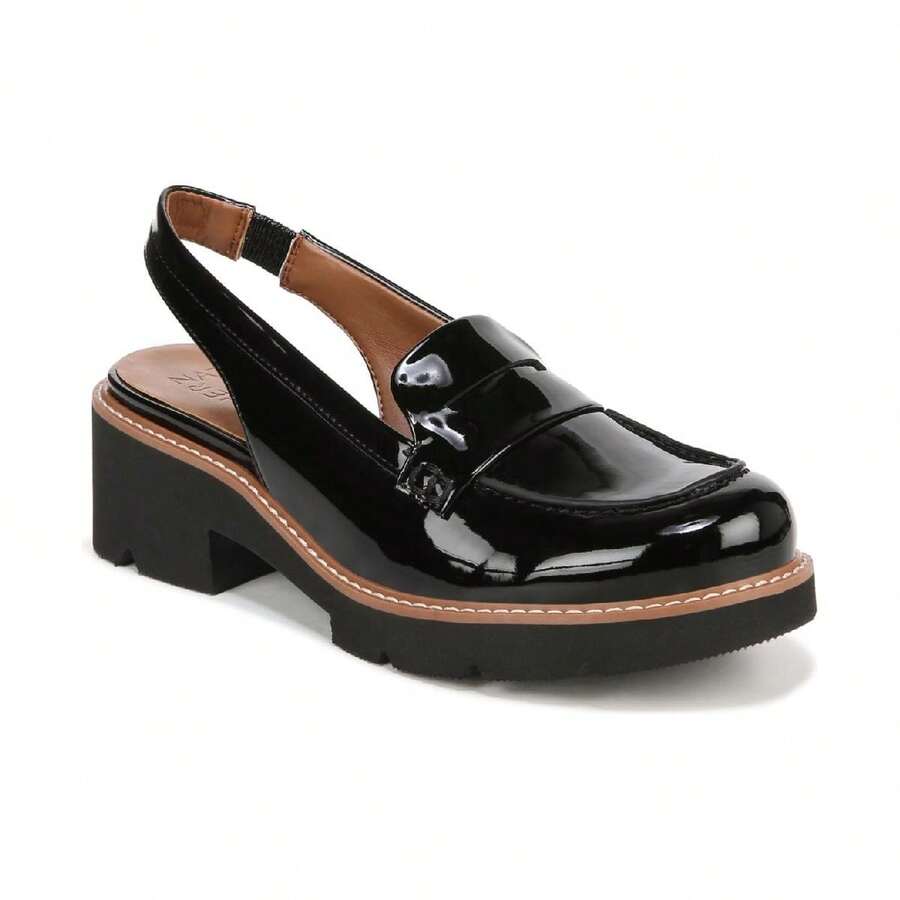 Naturalizer Darry-Slingback Loafers Womens 11W Black Patent Leather Shoes GAL547 - Black - View 1