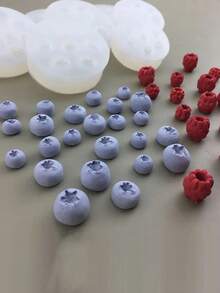 2pcs Silicone Mold Set, Blueberry, Raspberry, Blackberry Silicone Molds, DIY Plaster Mold Set - White - View 10