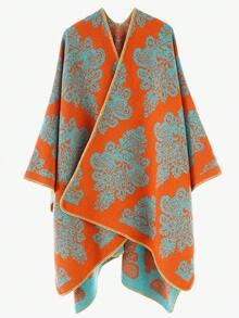 1 chiếc khăn choàng/khăn quàng cổ giả cashmere in hoa dành cho nữ - Cam-E - Xem 3