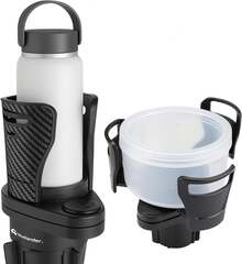 Portavasos para Auto, Doble, Ajustable para Bebidas, Multifuncional, Compatibilidad Universal, Organizador de Celular, Gafas, Monedas, Color Negro - 1 - Ver 10