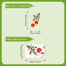 中国新年红鸟灯笼窗贴，雪景氛围窗饰贴纸，中式节日窗贴/墙贴，易于粘贴 - 彩色 - 查看 2