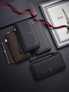 Men's Soft Leather Clutch Bag, Large Capacity Business Handbag, Gift For Father/Boyfriend - Multicolor - View 3