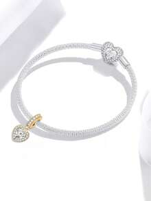 1 mặt dây chuyền bạc 925 cao cấp, kiểu dáng thanh lịch, thích hợp cho vòng tay, lắc tay nữ, tự làm trang sức, quà tặng hẹn hò, trang sức nữ tinh tế. - Bộ 2 - Xem 2