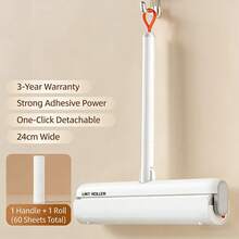 1pc Retractable & Foldable Lint Roller, Suitable For Bed, Floor, Clothes, Hair - White - View 11