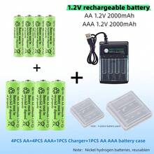 Batería recargable original NI-MH de 1.2V AA AAA + Cargador para computadora, reloj, radio, videojuegos, cámara digital, ratones, computadoras, juguetes, etc. - AA+AAA - Ver 12