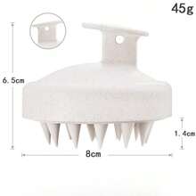 1pc Massage Hair Brush, Wheat Straw Head Massage Brush, Silicone Shampoo Brush, Cleaning Bath Brush Hair Styling Tool, Suitable For All Hair Types, Men & Women Hair Care Tool, Wet & Dry Hair Applicable, Girl Gift (Pink, Beige) - Multicolor - View 2