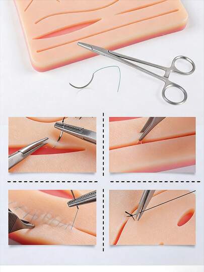 Hudsuturdyna Kirurgisk suturträningssats, Grays Anatomy suturövningsset, traumatillbehör, lämplig för läkarstudenter och läkare