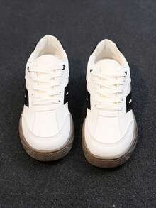 2026春秋新款复古低帮红色德国牧羊犬休闲平底运动鞋，女士百搭时尚 - 米色 - 查看 3