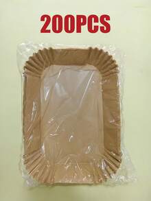 200pcs Air Fryer Parchment Paper, Rectangular Non-Stick Frying Paper, Disposable Oil Paper, Air Fryer Accessories, Available In 200/100/50/1 Sheets - Multicolor Long - View 15