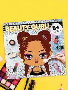 Fashion Enlightenment Makeup Coloring Sticker Toys, Cute Creative Makeup Sticker Coloring Books, Suitable For Children Aged 3-8. Learn Makeup Techniques, Cultivate Aesthetic Awareness, And Enjoy The Fun Of DIY Makeup! Can Exercise Children's Exploration Ability, Creativity And Interest In Fashion Design. Portable Travel Coloring Sticker Toys, Suitable As Birthday Gifts And Christmas Gifts For Girls.