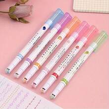 6pcs/Set Colorful Outline Pens, Hand-Drawn Lace Pens, Highlighter Pens, Floral Outline Pens, Wave Line Pens, Suitable For Note-Taking And Drawing, Student And Office Supplies, Exquisite Gift Choice - Outline Pen - View 3