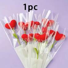 Bó hoa hình trái tim móc thủ công, hoa tình yêu làm bằng len với thân màu xanh lá cây, thích hợp làm quà tặng Ngày Valentine, Ngày của Mẹ, Lễ tốt nghiệp, Lễ Tạ ơn, sinh nhật và các dịp đặc biệt, trang trí nhà cửa, bó hoa nhân tạo, hoa đan thủ công hoàn thiện, bó hoa Ngày Nhà giáo, quà tặng hoàn thiện, bó hoa trái tim đỏ đan, quà tặng mùa tốt nghiệp - Nhiều màu - Xem 22