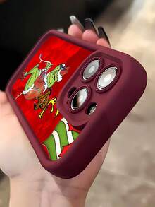 Estuche para teléfono navideño divertido de  y Max Compatible con estuches para teléfonos   17  16 Pro Max  15 Pro Max  13 y  12 Hecho de material TPU a prueba de caídas, resistente al desgaste y cómodo de sostener Un gran regalo para familiares, amigos, seres queridos, novios, novias y para Navidad - Vino tinto - Ver 5