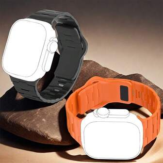 Sports Silicone Watch Strap Compatible With Apple Watch Ultra 49mm 46mm 45mm 44mm 42mm 38mm 41mm 40mm For Men Women Casual Bracelet Compatible With Series 11/10/9/8/7/6/5/4/SE/3/2/1