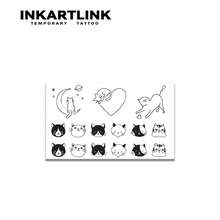 INKARTLINK 革命性技术纹身，半永久纹身，逼真纹身，可爱小猫纹身，暖心纹身，临时纹身，假纹身，防水，外观逼真，小众设计纹身，果汁纹身，植物纹身 - 黑色 - View 5