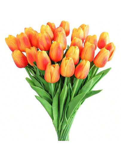 1/20pcs Set Realistic Artificial Tulip Flowers, Lifelike Texture, Suitable For Wedding, Room, Home, Hotel, Party, Events, Valentine's Day, New Year Gift