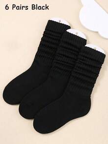 1/3/6 双装女士秋冬宽松针织袜，休闲舒适，保暖透气，时尚百搭，是远足、返校、万圣节和圣诞节的完美礼物。