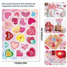 8/16/32/48 piezas Pegatinas del Día de San Valentín, Pegatinas coloridas con forma de corazón para el Día de San Valentín, Etiquetas con forma de corazón, Adecuadas para sellar, decorar cajas, manualidades del Día de San Valentín, Ideal para fiestas infantiles, actividades escolares, recompensas en el aula, intercambio de regalos, premios de clase, relleno de bolsas de regalo, etc. - Día de San Valentín - Ver 8