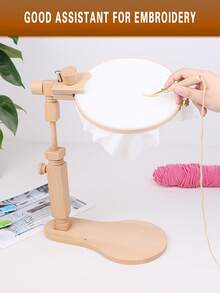 1 buah Bingkai Bordir Portabel Meja Aprikot, Terbuat dari Kayu Beech Premium, Bahan Kayu Solid, Multifungsi, Dapat Diputar, Dudukan Jahitan Silang Tangan DIY, Rak Penahan Bordir Jarum Tusuk, Mudah Dirakit, Nyaman Digunakan, Sudut yang Dapat Diatur untuk Bordir, Termasuk 1 Lingkaran Bordir - Aprikot - View 4