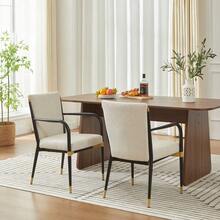 Dining Chairs - Beige + Fabric-4 - View 10