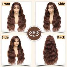 KGIFH 36 Inch Drawstring 360 Lace Wig Human Hair Invisi Strap 250 Density 99J Burgundy Body Wave 13x6 HD Lace Front Wigs Human Hair Pre Plucked Human Hair Lace Wig Glueless Chocolate Brown 13x4 Body Wave Frontal Wigs Human Hair For Women With Baby Hair 99J Color - S4 - Xem 3